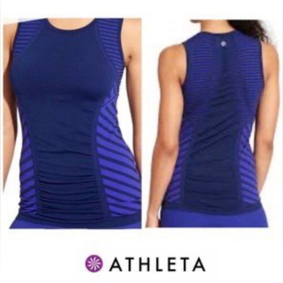 Athleta Tops Athleta Yoga Top Fastest Track Ruched Muscle Tank Jet
